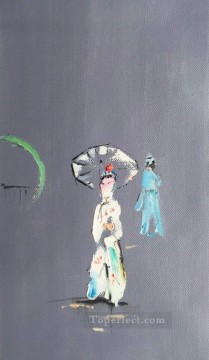 Chinese Opera by Palette Knife 5 Oil Paintings